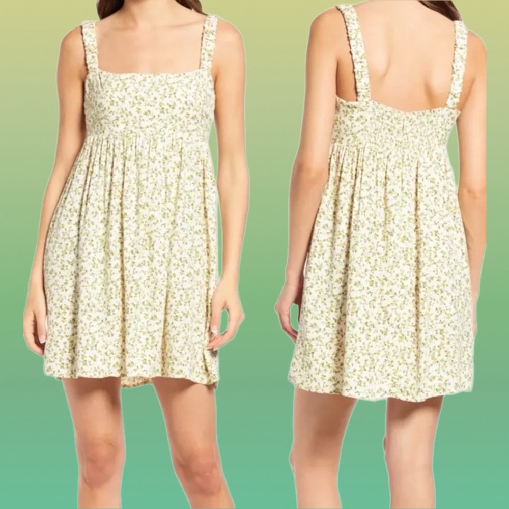 reformation • serene dress in ivy green white vine floral print 8